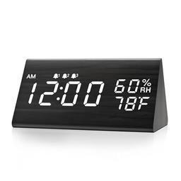 JALL Wooden Digital Alarm Clock