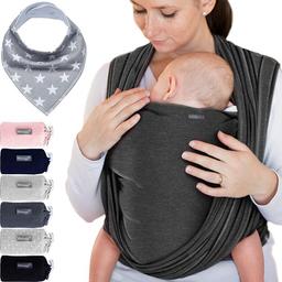 Makimaja® Donkergrijze Draagdoek Babysling Voor