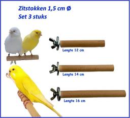 Zitstok, zitstokken, dikte 15 mm,