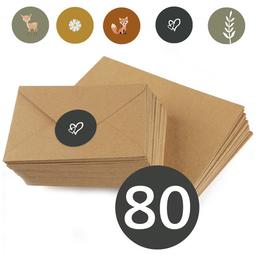 80x Kraft Enveloppen C6 11.4