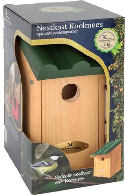 Vogelbescherming Cadeaupakket Koolmees Vogelhuisje Bruin/Groen