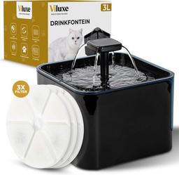 Viluxe® Drinkfontein Kat en Hond-Waterfontein-Kattenfontein-Kamerfontein-Zwart-3Liter-fluisterstil-incl.