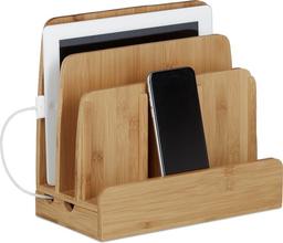 Relaxdays oplaadstation bamboe - smartphone