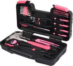 Toolsformen Toolsforwoman-Gereedschapkoffer voor vrouwen-Roze-39 delig-gereedschap-hobby-roze