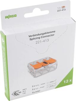 WAGO® Verbindingsklem 3-voudig t/m 4mm²
