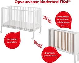 TiSsi® Peuterbed Babybed inklapbaar hout