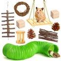 Hamster speelgoed en verzorging set bruin , groen