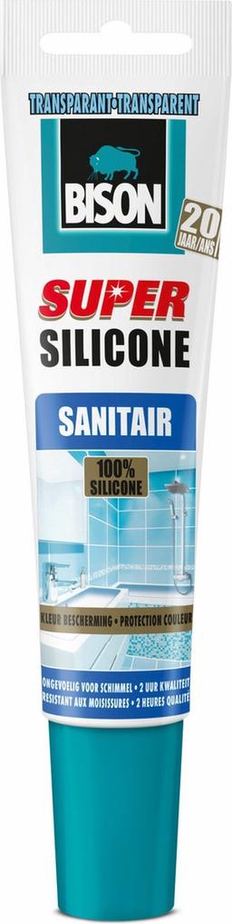 Bison super silicone sanitair transparant