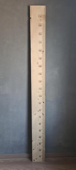 Groeimeter 200cm Hout Transparant Steigerhout
