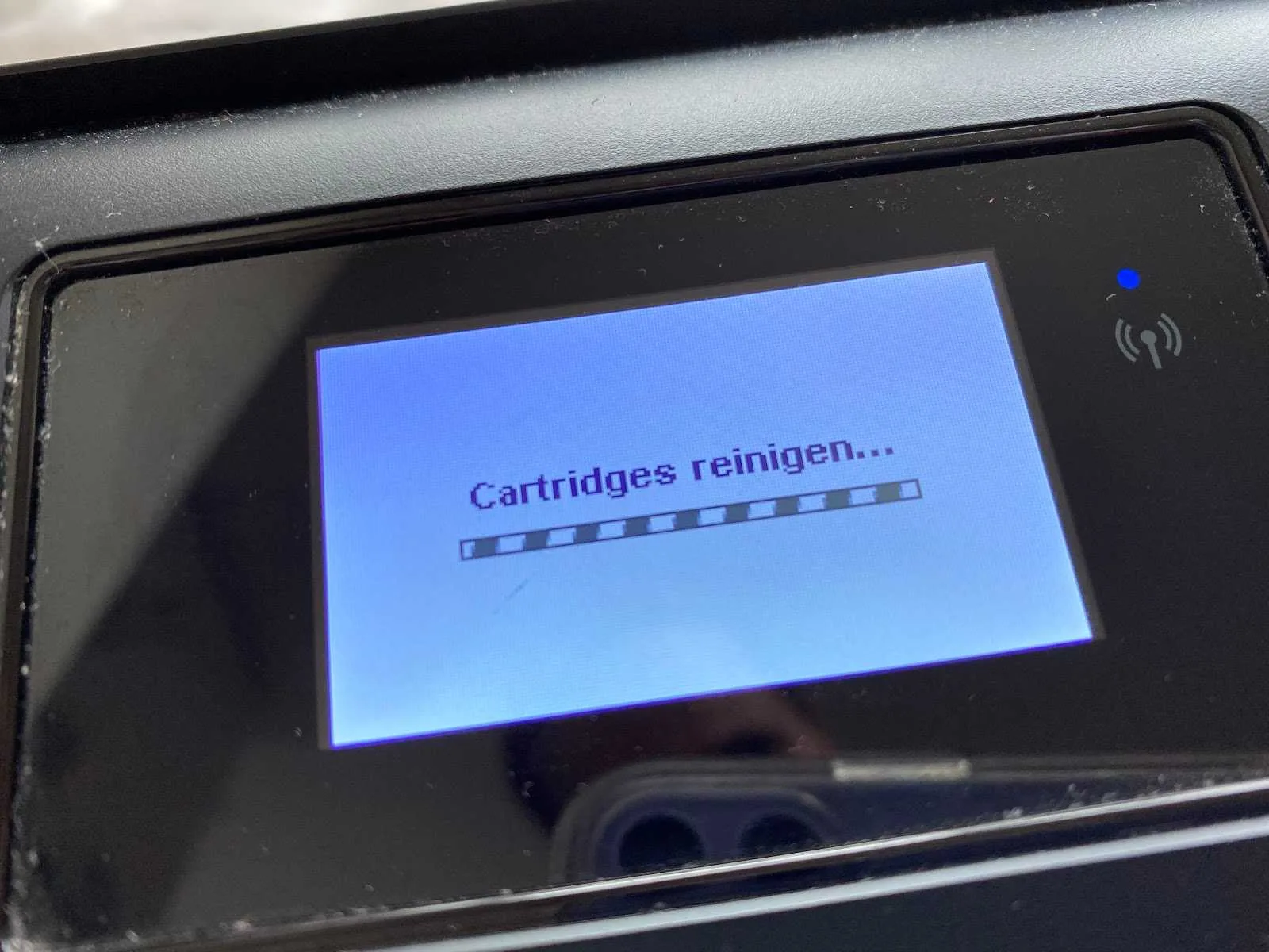 Display van printer, bovenaanzicht
