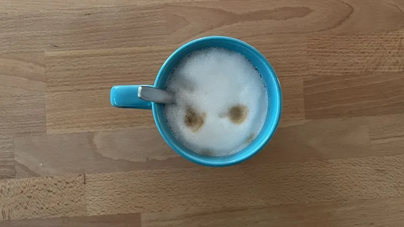 Kopje koffie bovenaanzicht