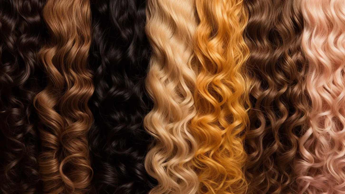 Close-up van meerdere kapsels met krullen 