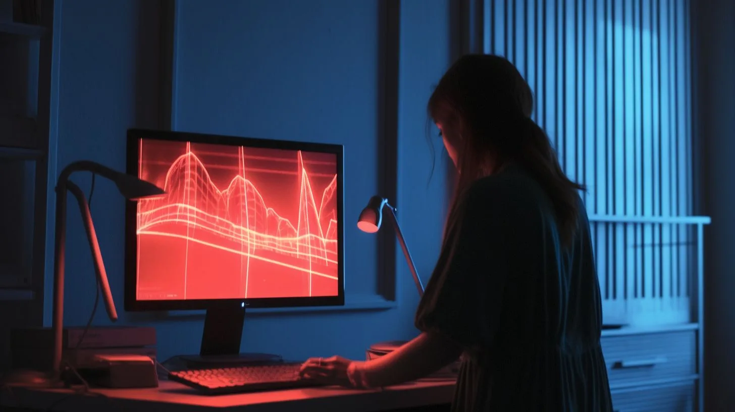 Monitor in donkere kamer 