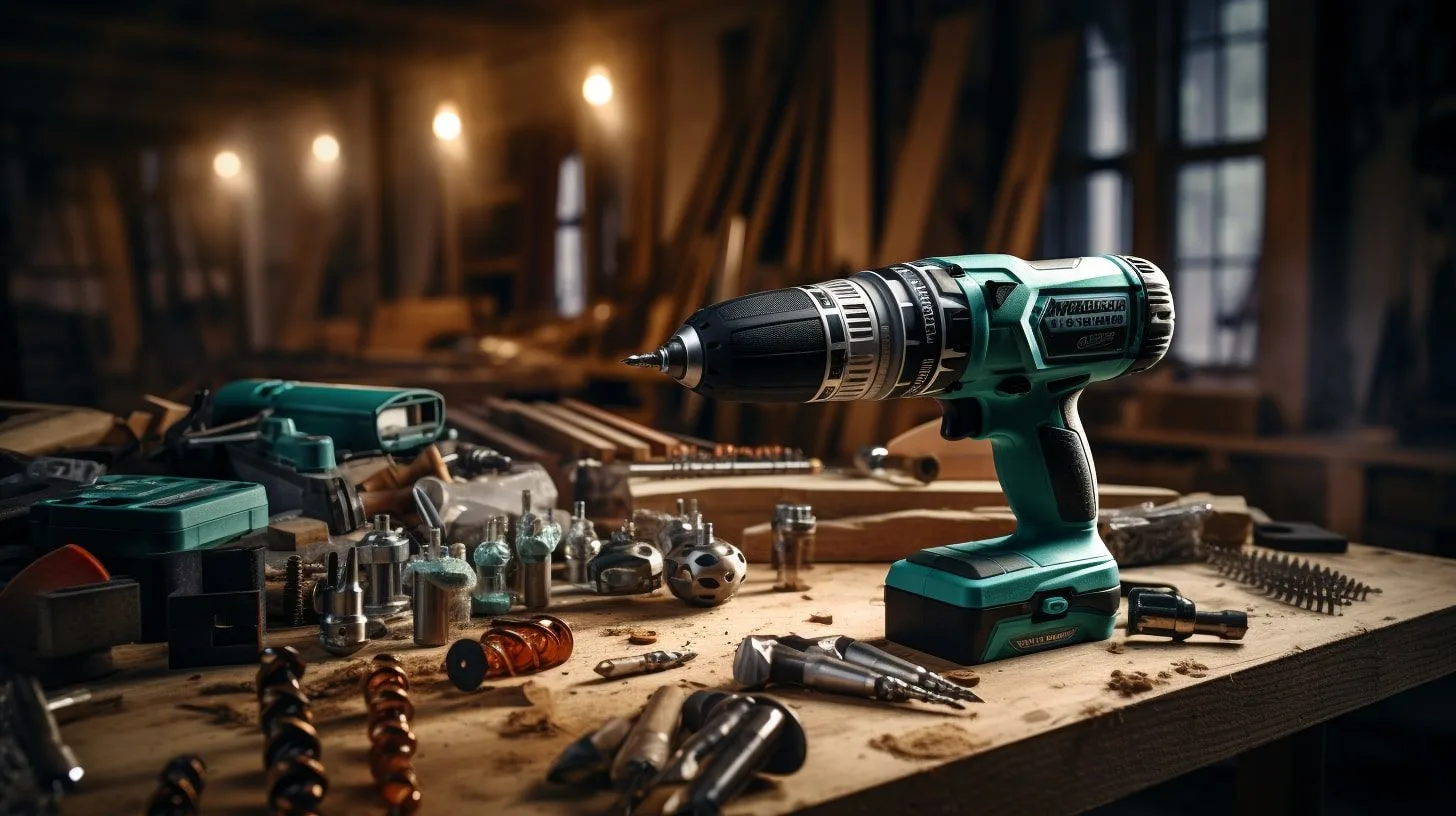 Boormachine op werkbank