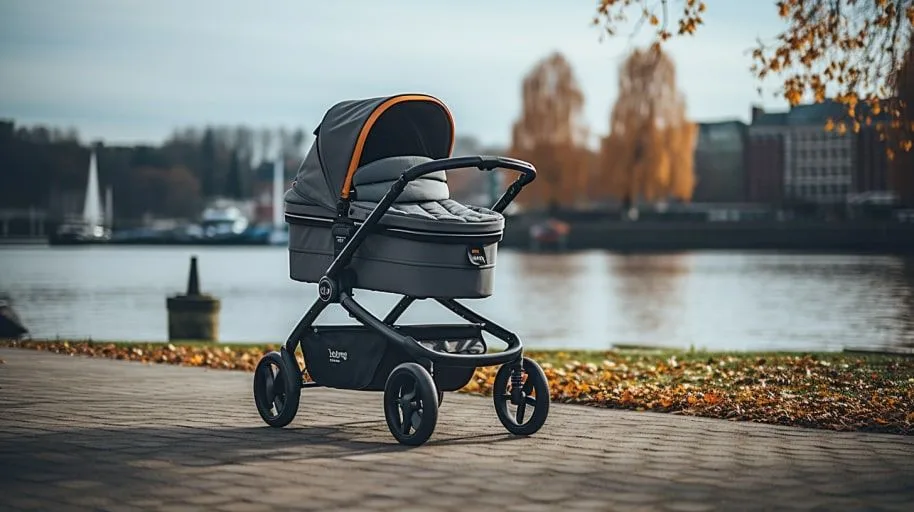 Kinderwagen bij water