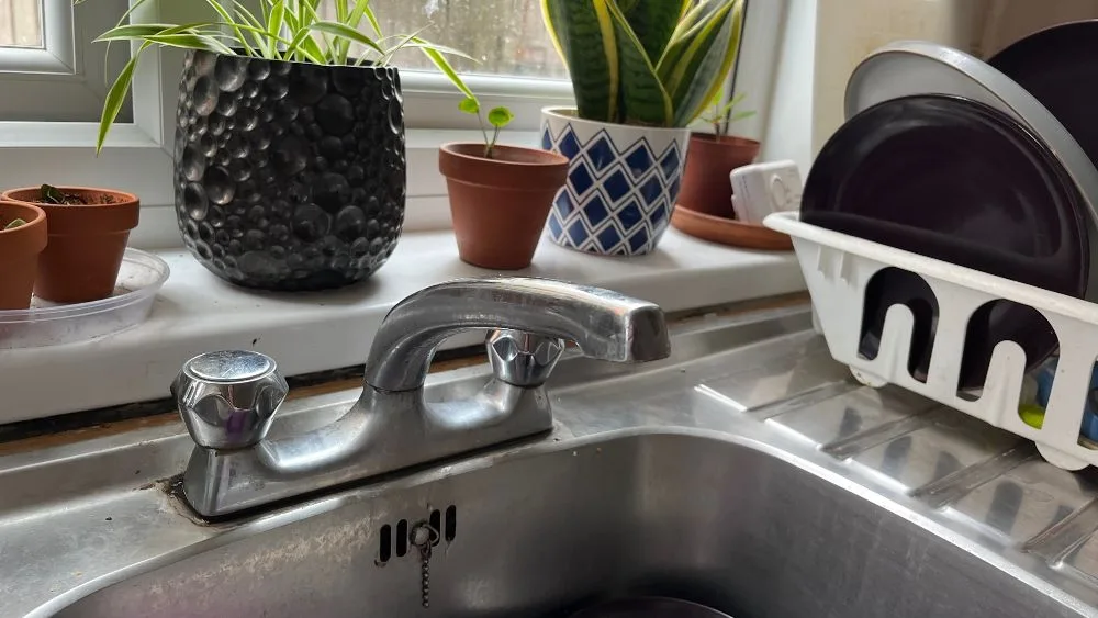 Kraan in de keuken, vooraanzicht