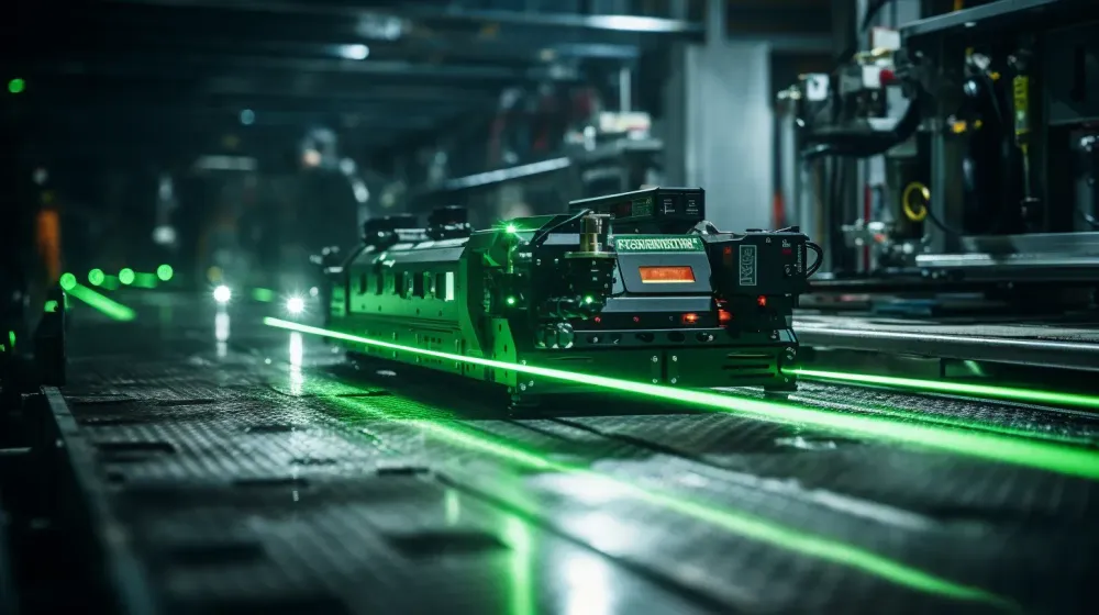 Groene laserstralen