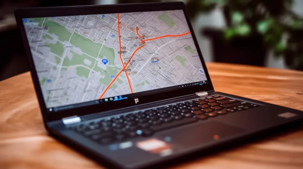 Google maps op laptop