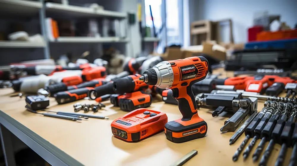 Boormachine op werktafel