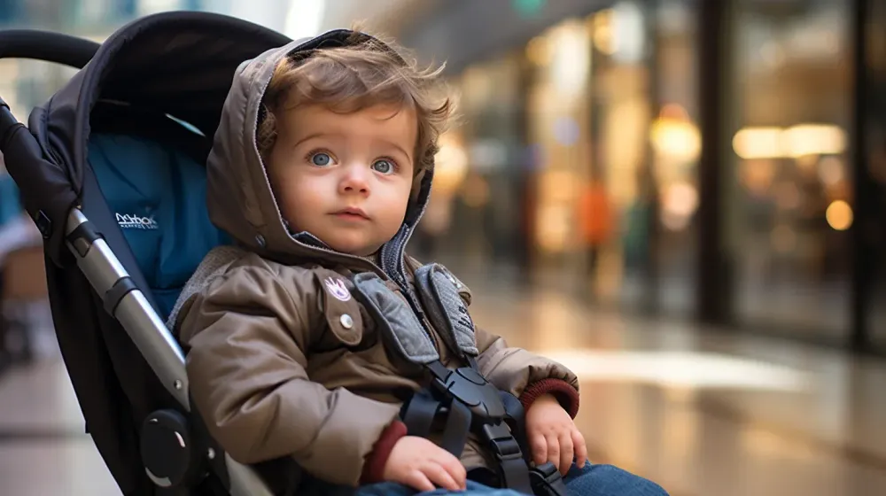 Kindje in kinderwagen