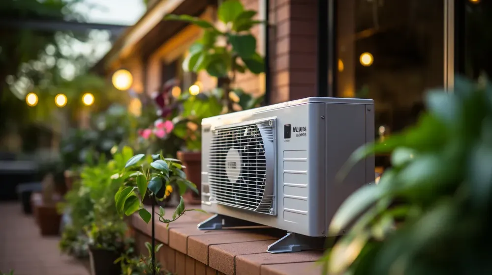 Moderne airco in gezellige woonkamer