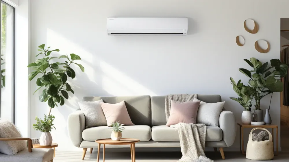 Moderne woonkamer met wandairco