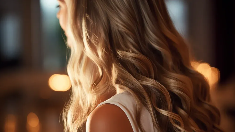 persoon met blond, golvend haar