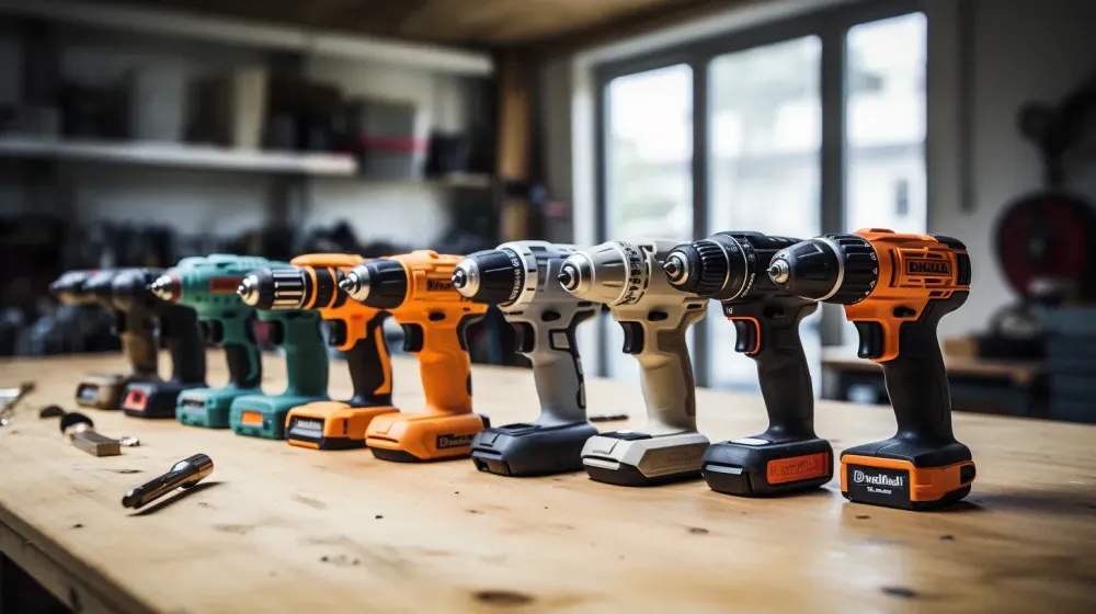 soorten boor- en schroefmachines op een rij