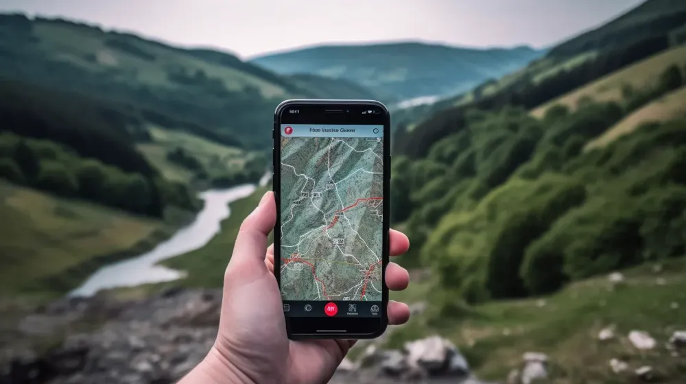 Persoon gebruikt Google Maps