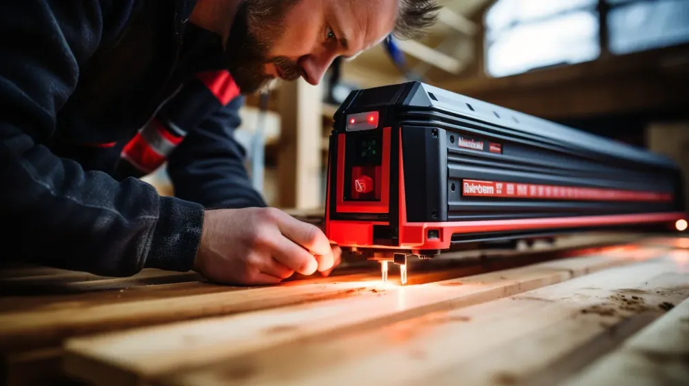 persoon gebruikt apparaat met laser