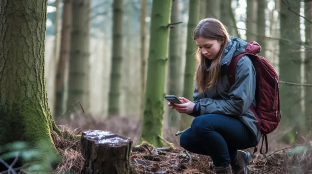 Persoon navigeert met GPS-apparaat