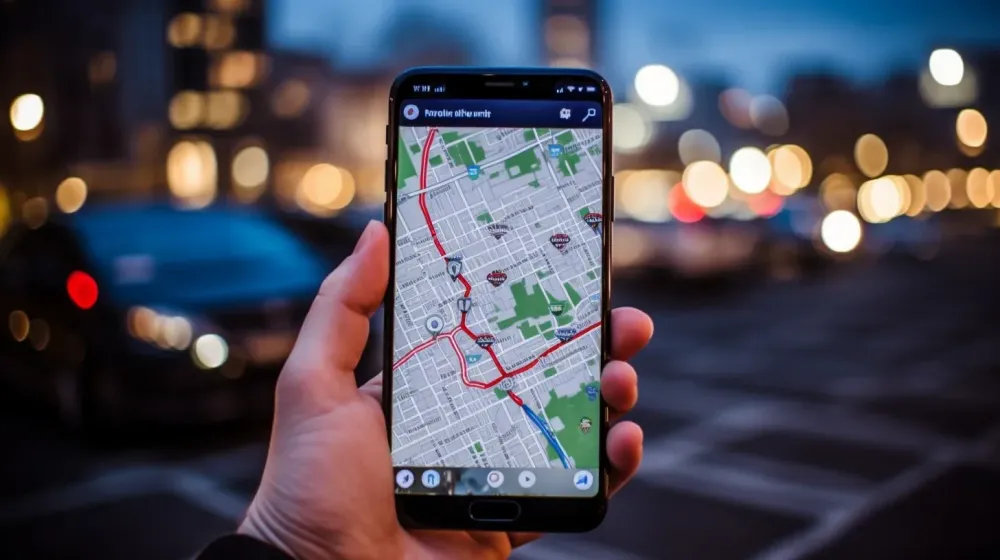 Smartphone met GPS-navigatie