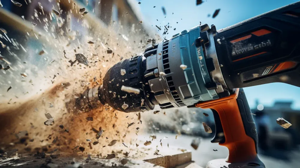 Boorhamer in actie close up