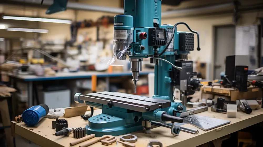 kolomboormachine op werktafel
