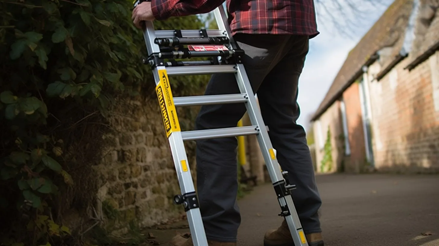 Man heeft ladder vast