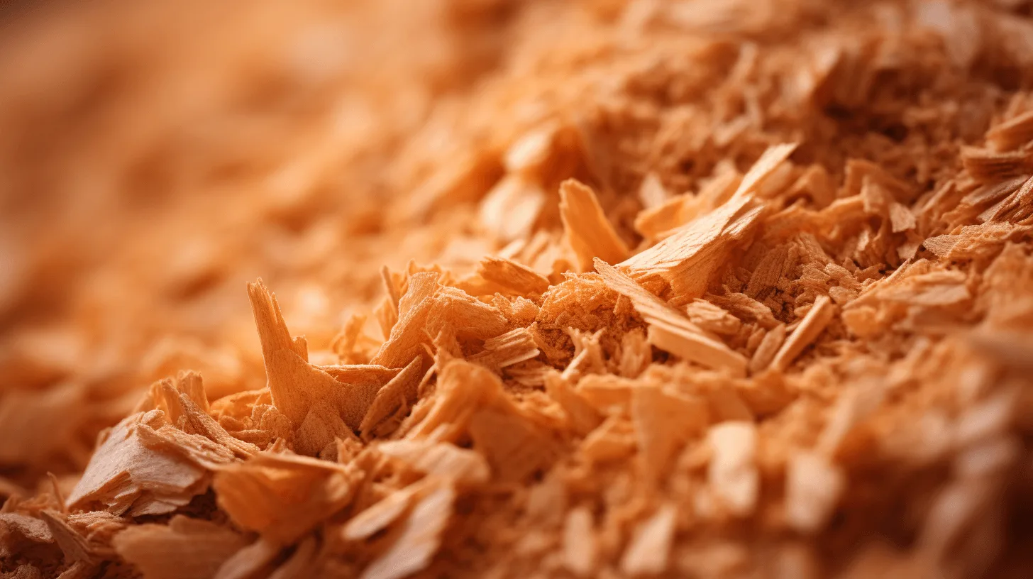 close-up van zaagsel