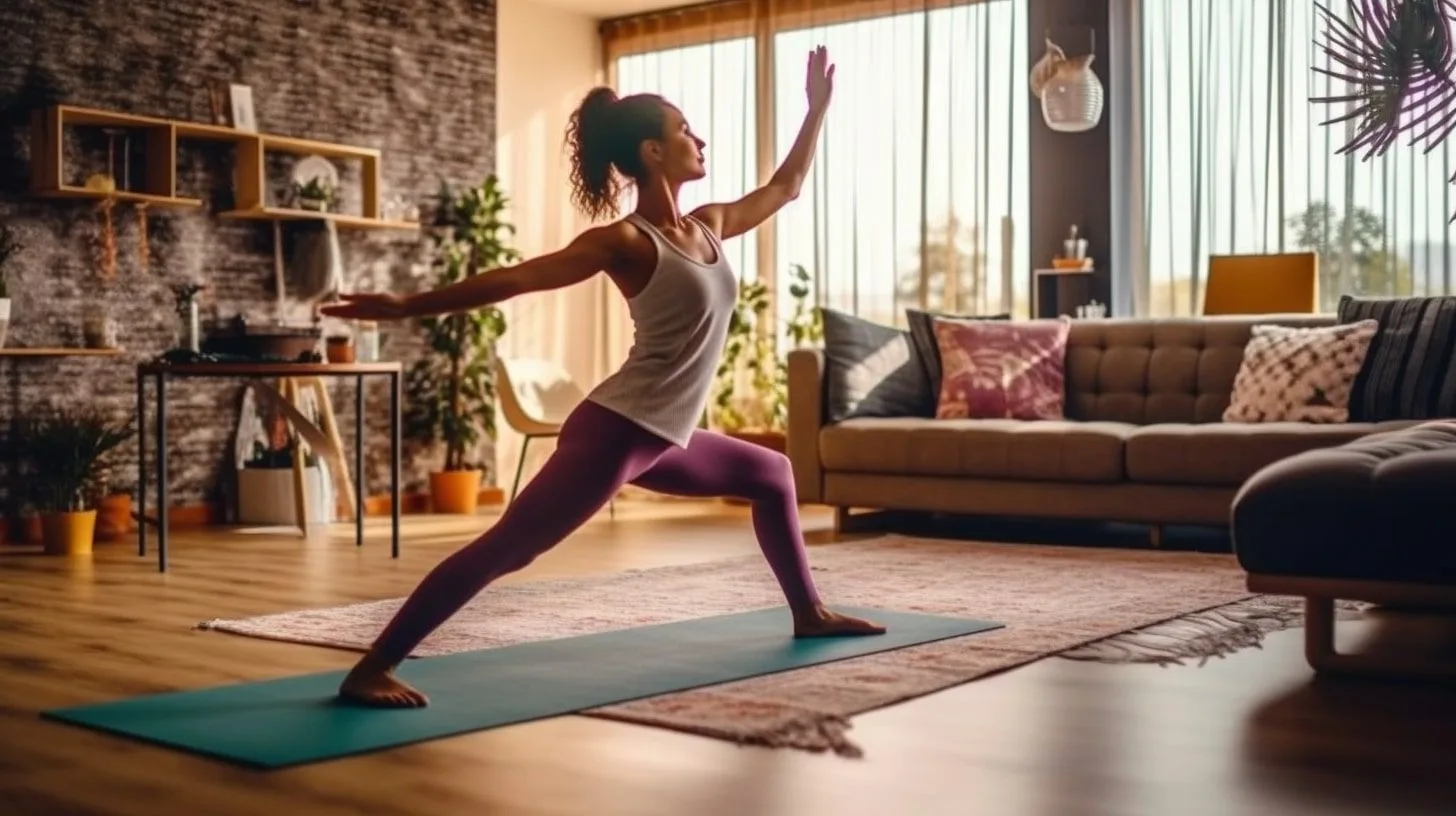 Vrouw die yoga aan het doen is